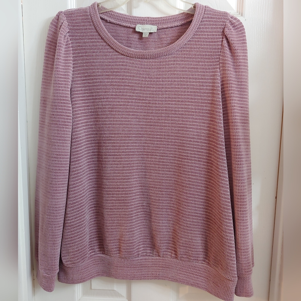 Chenault Casual Textured Puffed Long Sleeve Sweater, M